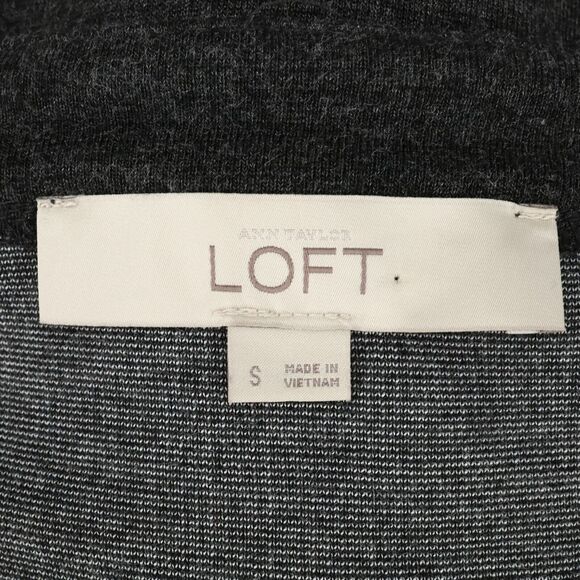 Ann Taylor Loft Dress Womens Small Gray Stretch Knit T-shirt Midi Fit n Flare - Picture 3 of 12